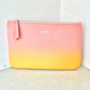 🦋 3 for‎ $10 ~ IPSY Glam Bag May 2020 Pink Yellow Ombré Zippered Pouch Makeup